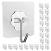 VRB Dec 50pcs Wall Hooks for Wall Hanging Transparent Reusable Seamless Hooks,Waterproof and Oilproof,Bathroom Kitchen Wall Heavy Duty Self Adhesive Hooks for Wall. (D1, Pack of 50)