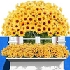 VRB Dec 4pcs Artificial Sunflowers Flowers Bunch for Decoration,Flowers for vase,Artificial Sunflower Flowers,Fake Bunch Decorative Items for Home,Diwali,Bedroom,Room. (4Pcs Sunflower Bunch)
