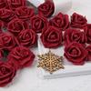 VRB Dec™ Artificial Big Foam Rose Fake Foam Water Floating Flowers for Pooja Thali, Festival and Events, Home, Table, Badroom, Pooja Room, Diwali Decoration and DIY Craft (Dark Red, 24)