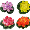 VRB Dec Artificial Big Foam Lotus Flower Fake Foam Water Floating Flowers for Pooja Thali Festival and Events Outdoor Indoor Home Decoration and Craft (Multi-Pack of 12 Pcs)