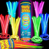VRB Dec 100 Pcs Glow In The Dark Neon Bands/Glow Stick With Connectors | Neon Bands For Party | Glow Bands For A Party | Glow In The Dark Sticks connector | Party Accessories (100 Pcs Glow Stick)