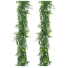 VRB Dec 2pcs Artificial Greenery Ferns Plants Vines Hanging Flowers Needle Wall Hanging For Home Decor Door Wall Balcony Decoration Party Festival Craft ( Needle Fern)