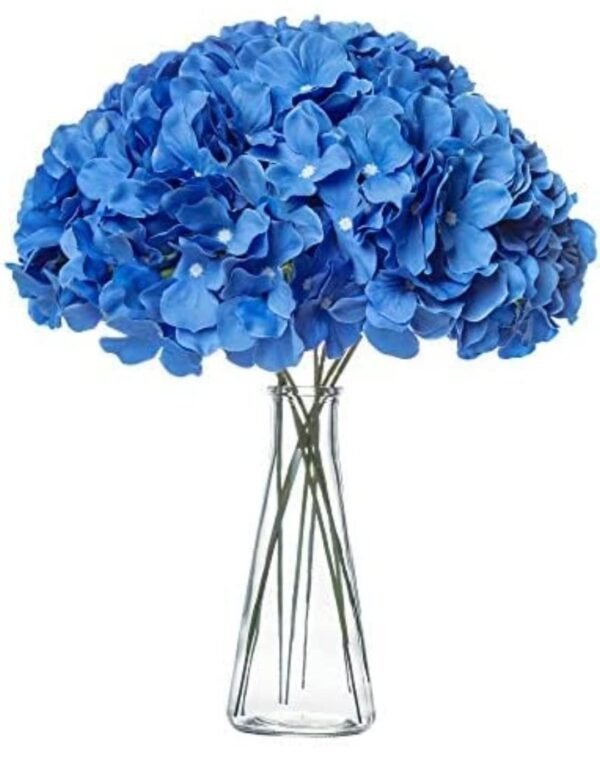 VRB DecTM (Pack of 10) Hydrangea Silk Fake Flowers Heads with Stems for Decoration Wedding Home Party Shop Baby Shower, Room Decor for Bedroom Aesthetic