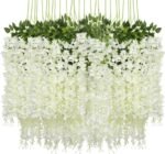 VRB Dec (Pack of 6 (43.2Ft) Artificial Wisteria Vine| Ratta Fake Wisteria Hanging | Garland Silk Long Hanging Bush Flowers String for Home Party Wedding Deco