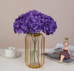 VRB DecTM (Pack of 10) Hydrangea Silk Fake Flowers Heads with Stems for Decoration Wedding Home Party Shop Baby Shower, Room Decor for Bedroom Aesthetic