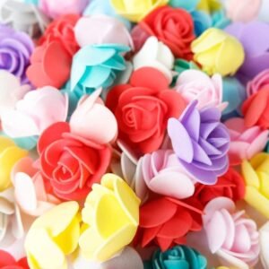 VRB Dec™ 50 pcs Artificial Foam Flowers Fake Foam Water Floating Flowers for Pooja Thali, Festival and Events, Home, Table, Badroom, Pooja Room, Diwali Decoration Items and DIY Craft