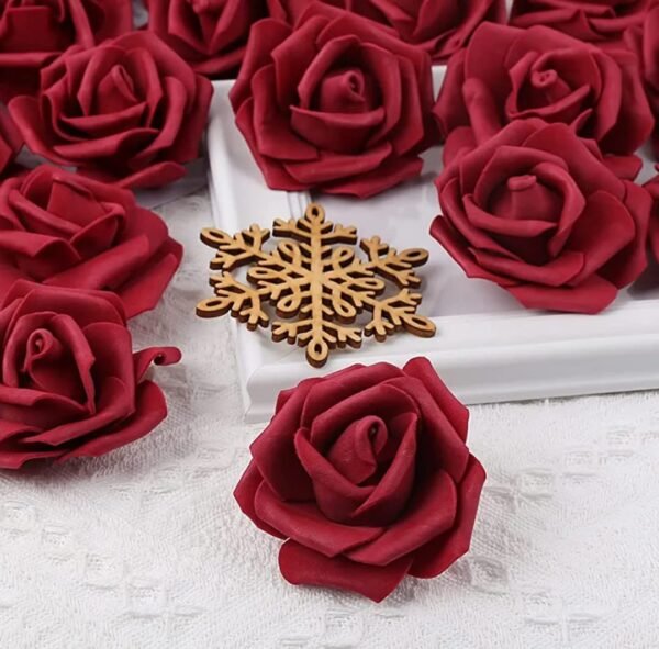 VRB Dec™ 12 Pcs Artificial Big Foam Rose Fake Foam Water Floating Flowers for Pooja Thali, Festival and Events, Home, Table, Badroom, Pooja Room, Diwali Decoration and DIY Craft