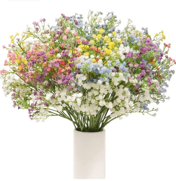 VRB DecTM 5 Pcs Artificial Baby's Breath Gypsophila Bouquets Flower Sticks for Home Decoration | Faux Flowers for Vases | Decoration Items for Living Room|Home Decor|Diwali Decor|Chritmas