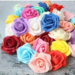 VRB Dec™ 12 Pcs Artificial Big Foam Rose Fake Foam Water Floating Flowers for Pooja Thali, Festival and Events, Home, Table, Badroom, Pooja Room, Diwali Decoration and DIY Craft