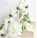 VRB Dec™ Artificial Flowers Vine Silk Carnition Garland Fake (6 ft Long) Flowers Silk Roses Garland for Wedding Decorations Christmas Garden Wall Valentine Decoration