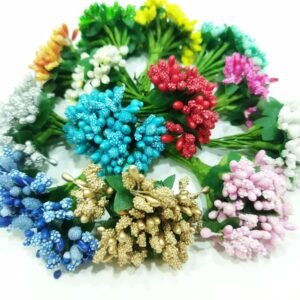 VRB Dec Artificial Pollen Flowers for Art and Craft Tiara Headband Jewellery Making Pack of 144 Pollens