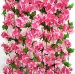 VRB Dec™ Artificial Flowers Vine Silk Carnition Garland Fake (6 ft Long) Flowers Silk Roses Garland for Wedding Decorations Christmas Garden Wall Valentine Decoration