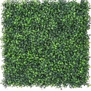 VRB DecTM  Artificial Grass Vertical Wall Small Leaves Tiles | Vertical Garden Wall Tiles (40 X 60 Cm) Green