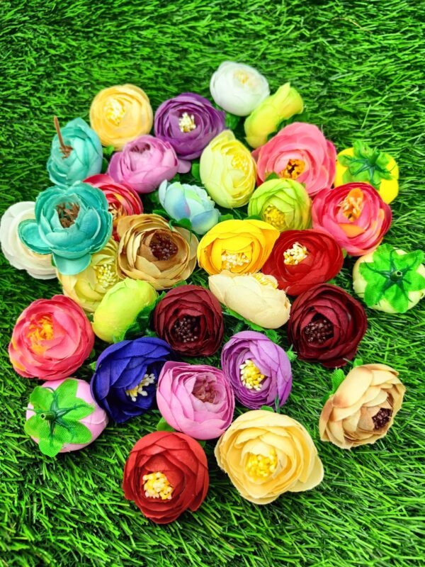 VRB Dec™ 50 Pcs Artificial Small Pheony Flowers Fake Water Floating Flowers for Pooja Thali, Festival and Events, Home Decor,Table, Pooja Room, Diwali Decoration Items and DIY Craft