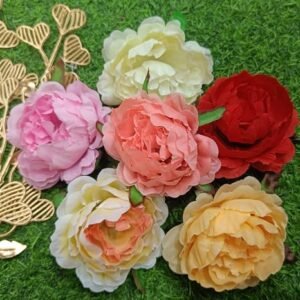 VRB Dec™ Artificial Pheony/Dahlia/Rose Flowers Fake Water Floating Flowers for Pooja Thali, Festival and Events, Home Decor,Diwali Decoration Items and DIY (Multicolor) (Big Pheony - 12 Pcs)