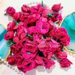 VRB DecTM 50pcs Artificial Flowers Combo Mix Silk Flowers Dahlia Roses without Stems for DIY Wedding Bridal Bouquets, Baby Shower, Floral Arrangement, Table Centerpieces, Home Decor.