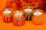 VRB DecTM Tealight Candle Holders for Home Decoration Item for Diwali Decorative Tealight Candle Holder | Diwali Decoration Items for Home Decor Diwali (Drum Tealight Candle Holder - 6 Pcs)