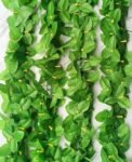 VRB Dec™ 1 Pcs Artificial Flowers Vine Blossom/Roses Garland Fake (6 ft) Flowers fabric Roses/Blossom Garland for Wedding Decor Diwali/Ganpati/Garden Wall Valentine (Green Money Plant Creeper)