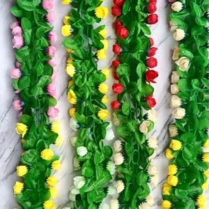 VRB Dec™ 1 Pcs Artificial Flowers Vine Blossom/Roses Garland Fake (6 ft) Flowers fabric Roses/Blossom Garland for Wedding Decor Diwali/Ganpati/Garden Wall Valentine (Multi Orchid Garland Vines)