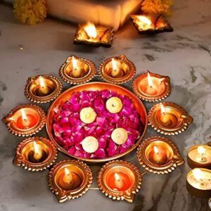 VRB DecTM Decorative Urli Bowl for Room | Diwali Decoration Items for Home | Diwali Decoration Items for Home Decor Living Room (12 Inch) (Pack of 1 Pcs)