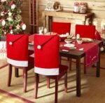 VRB DecTM Christmas Covers,Christmas Decoration Santa Claus Hat Slipcover Xmas Chair Back Cover for Christmas Dinning Room Xmas Restaurant Hoilday Festival