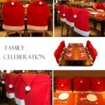 VRB DecTM Christmas Covers,Christmas Decoration Santa Claus Hat Slipcover Xmas Chair Back Cover for Christmas Dinning Room Xmas Restaurant Hoilday Festival