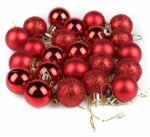 VRB Dec™ 24 Pcs Christmas Balls Ornaments Shatterproof Gold Xmas Trees Parties Decorations Balls for Holiday Wedding Party Decoration,with Hanging Hole