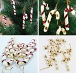 VRB Dec™ 6 Pcs  Christmas Hanging Ornaments Shatterproof Gold Xmas Tree Decorations Balls for Party Decoration,with Hanging Hole Christmas Tree Decoration Items (Hanging Sticks)