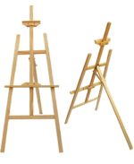 VRB Dec 1 pcs 5 FT Wooden Foldable/Adjustable Easel Stand for displaying Great Artwork Sketch,Art Painting,Canvas,Business Promotions, Display, Artist Students (5 Feet - 1 Pcs)