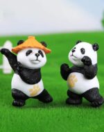 VRB Dec 4 Pcs Panda Miniature Decor Items Set for Unique Gift,Home,Living Room,Office,Restaurant Decor,Showpiece,Perfect Valentine Decoration Items (Kungfu Panda Miniature)