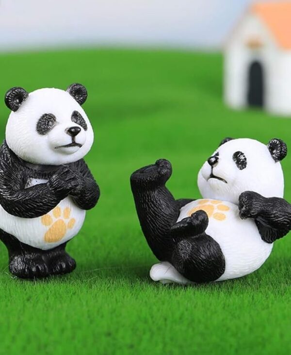 VRB Dec 4 Pcs Panda Miniature Decor Items Set for Unique Gift,Home,Living Room,Office,Restaurant Decor,Showpiece,Perfect Valentine Decoration Items (Kungfu Panda Miniature)