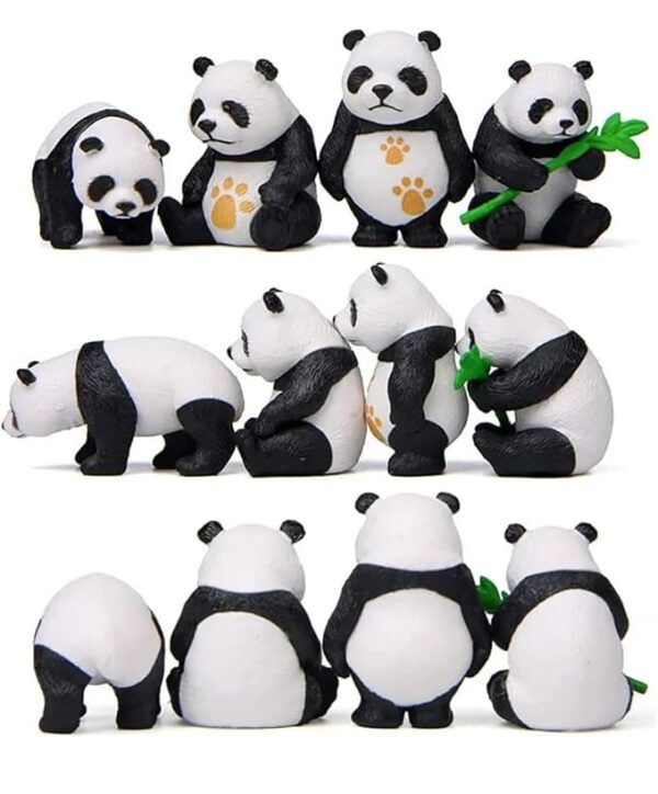 VRB Dec 4 Pcs Panda Miniature Decor Items Set for Unique Gift,Home,Living Room,Office,Restaurant Decor,Showpiece,Perfect Valentine Decoration Items (Lifestyle Panda Miniature)