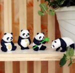 VRB Dec 4 Pcs Panda Miniature Decor Items Set for Unique Gift,Home,Living Room,Office,Restaurant Decor,Showpiece,Perfect Valentine Decoration Items (Lifestyle Panda Miniature)