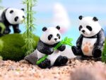 VRB Dec 4 Pcs Panda Miniature Decor Items Set for Unique Gift,Home,Living Room,Office,Restaurant Decor,Showpiece,Perfect Valentine Decoration Items (Lifestyle Panda Miniature)