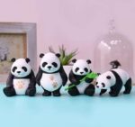 VRB Dec 4 Pcs Panda Miniature Decor Items Set for Unique Gift,Home,Living Room,Office,Restaurant Decor,Showpiece,Perfect Valentine Decoration Items (Lifestyle Panda Miniature)