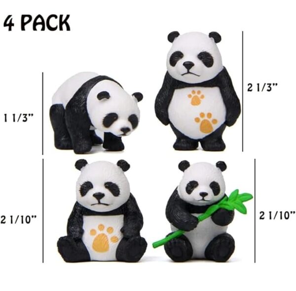 VRB Dec 4 Pcs Panda Miniature Decor Items Set for Unique Gift,Home,Living Room,Office,Restaurant Decor,Showpiece,Perfect Valentine Decoration Items (Lifestyle Panda Miniature)