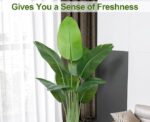 VRB Dec 1 Pcs Artificial Banana Plants with Pot Plants Leaves Tree Tropical 12 Palm Leaves Faux Areca Palm Plants Indoor Real Touch Monstera Plant for Home/Decor
