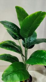 VRB Dec 1 Pcs Artificial Banana Plants with Pot Plants Leaves Tree Tropical 12 Palm Leaves Faux Areca Palm Plants Indoor Real Touch Monstera Plant for Home/Decor