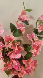 VRB Dec (Pack of 3 Artificial Bougainvillea Glabra Fake Plant Flowers for Home, Room,Office | Flowers for Vases | Decoration Items for Living Room (Without Pot) (Blush Peach - 3pcs)