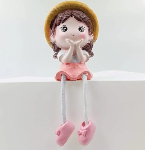 VRB Dec 4 pcs Hanging Legs Showpiece Cute Boy & Girl,Toy Cute Couple Figurines/Leg Hanging Dolls for Home Decor/Decorative Items for Home Decor,Valentine Gift for Girlfriend,Boyfriend (Model - 08)