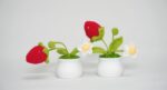 VRB Dec 1 Pcs Crochet Flowers Artificial Sunflower for Office Desk Car Dashboard Decor,Home Decoration, Office, Bedroom, Christmas Decor, Wedding (Mushroom with Daisy Pot)