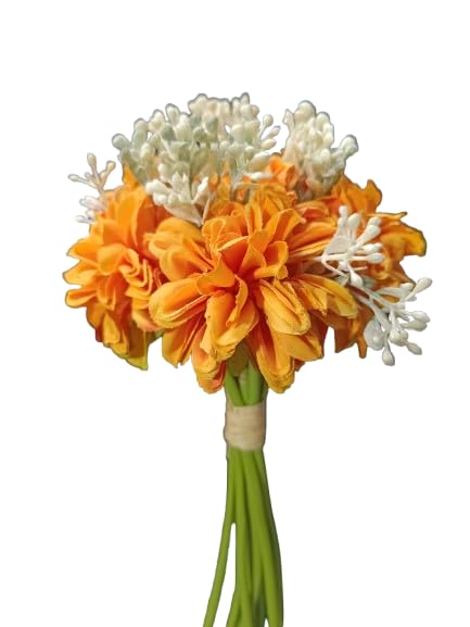 VRB Dec 1 Bunch Dahlia Artifical Flower Bunch Fake Flowers For Gifting, Home, Office, Bedroom Decoration Items Flowers For Vase (Without Vase Pot)