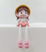 VRB Dec 4 pcs Hanging Legs Showpiece Cute Boy & Girl,Toy Cute Couple Figurines/Leg Hanging Dolls for Home Decor/Decorative Items for Home Decor,Valentine Gift for Girlfriend,Boyfriend (Model - 08)