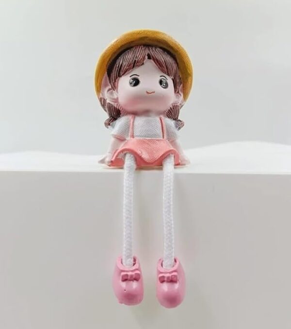 VRB Dec 4 pcs Hanging Legs Showpiece Cute Boy & Girl,Toy Cute Couple Figurines/Leg Hanging Dolls for Home Decor/Decorative Items for Home Decor,Valentine Gift for Girlfriend,Boyfriend (Model - 08)