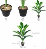 VRB Dec 1 Pcs Artificial Banana Plants with Pot Plants Leaves Tree Tropical 12 Palm Leaves Faux Areca Palm Plants Indoor Real Touch Monstera Plant for Home/Decor