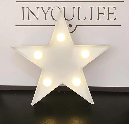 VRB Dec 1pcs Night Light LED Marquee Sign-Baby Light-Battery Operated Nursery Lamp, Decorative Light for Kid's Room/Party/Home/Wall Décor Party Light and Wall Lamp (Pack of 1) (Small Star)
