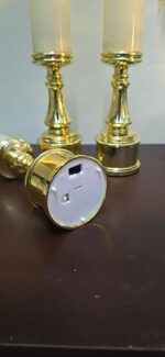 VRB Dec 3pcs Pillar Candles Acrylic Flameless & Smokeless Decorative Candle Led Tea Light Candle Perfect for Gifting, Home,Diwali, Christmas,Decorative Candles,Birthday (Model - 4)