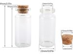 VRB Dec 60pcs Mini/Tiny Glass Jars With Wood Cork Stoppers,Wishing/Message Bottle For Decorations Lovely Small Wish Bottle Tiny Clear Empty Wishing Message Vial With Cork Jars