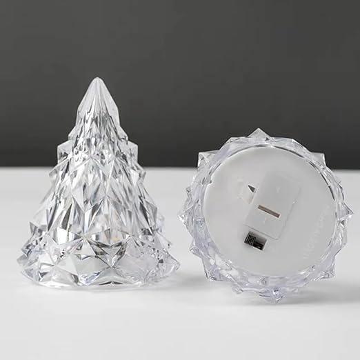 VRB Dec 6 Pcs Acrylic Flameless & Smokeless Decorative Candles Led Tea Light Candle Perfect for Gifting, Home, Birthday, Diwali, Christmas,Decorative Candles,Birthday (Christmas Tree)
