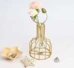 VRB Dec 1Pcs Metal Vase Aesthetic Vase, Flower Vase, Pampas Grass Vase,Vase for Flower,Vase for Plants,Vase Home Decor Centrepiece Decor for Home, Office,Living Room Decor (Design 1)